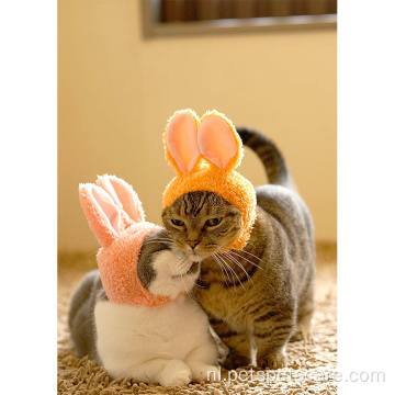 Schattige zachte comfortabele konijnenhonden katten huisdier hoed